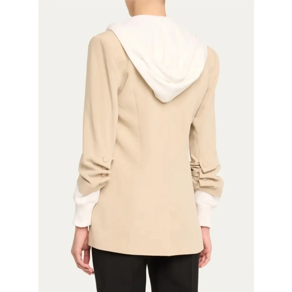 Cinq à Sept Beige Blazer with White Hoodie Detail - Picture 2 of 6